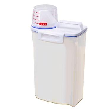 Imagem de Recipiente de arroz portátil compacto, caixa com capacidade de 2kg, design de grau alimentício, plástico hermético, recipiente de armazenamento de alimentos