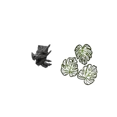 Imagem de Fenteer Suporte para Livros Tropical em Madeira com Folhas de Palmeira, Criativo E Decorativo para Parede, Ideal para Sala de Estar Ou Estante.