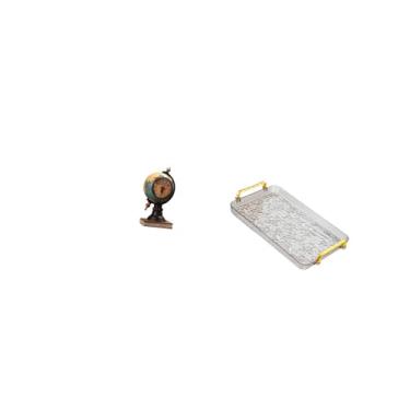 Imagem de Fenteer Conjunto de Relógio de Arte Moderna com Estatueta E Bandeja Decorativa para Escritório, Quarto, Estante, Sala de Jantar, Casa, Festas, Armazenamento E