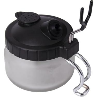Imagem de Pote de limpeza de aerografia com tampa de filtro – Frasco de vidro multiuso para limpeza e suporte de aerógrafo – Adequado para todos os tipos de aerografia