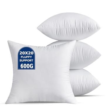 Imagem de QSWRD Pacote com 4 almofadas decorativas brancas grandes para sala de estar, sofá-cama, sofá, almofada, interior