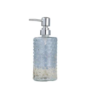 Imagem de Dispensador de sabão Início/Hotel/Banheiro Vidro Push Loção Frasco 500ml Saboneteira Transparente Cilíndrico Azul/Claro Cinza Laranja Rosa(Clear)