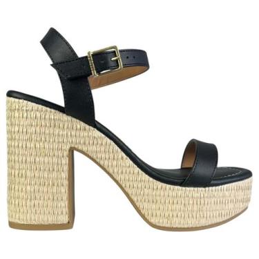 Imagem de Sandália Vizzano Meia Pata Salto Bloco Alto, Preto, 37