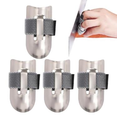 Imagem de Protetores de dedo para cortar alimentos - Protetor de corte de dedo - 4 peças para manuseio de descascamento, fabricação de preparo de frutos do mar