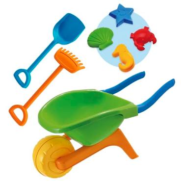 Imagem de Carriola Brinquedo de Praia Infantil Beach Play com Acessórios – Pá, Ancinho e Forminhas