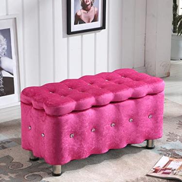 Imagem de Banqueta de armazenamento retangular com tampa articulada, banco de sofá para sala de estar, banco de quarto, cama, banco para sala de estar, banco para troca de sapatos/B/40 x 40 x 80 cm