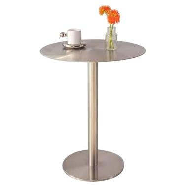 Imagem de Mesa de bar pequena e elegante de aço inoxidável para espaços compactos: mesa lateral versátil para sofás, jantar e muito mais! (Uma cor 40 x 40 x 75 cm)