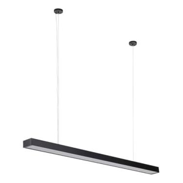 Imagem de Pendente Linear Retangular 48w Led Integrado Preto (Preto, Grande, 4500, Kelvin)