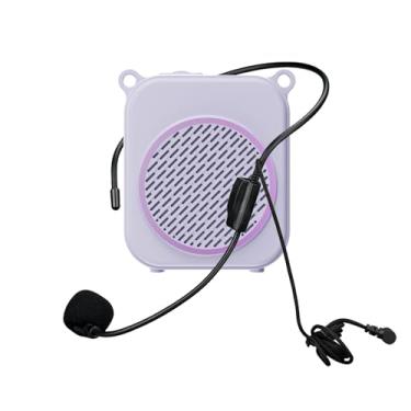 Imagem de Alomejor Amplificador de Voz Com Microfone Fone de Ouvido, Amplificador Portátil, Adequado para Professor, Atividades Ao Ar Livre, Guia Turístico, Alto-falante (PURPLE)