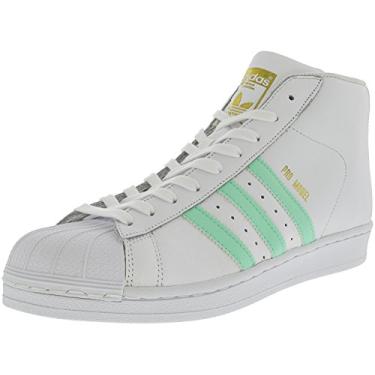 Imagem de adidas Originals Tênis de corrida masculino Pro Model Fashion, Branco/Verde fácil metálico/dourado, 9.5