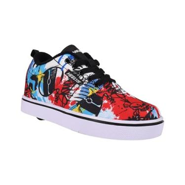 Imagem de HEELYS Tênis infantil unissex Pro 20 com salto com rodas, Branco/Preto/Menta, 13 Little Kid