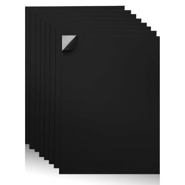 Imagem de ACTIVITYYA Folhas autoadesivas de espuma EVA para artesanato – 2 mm de espessura, 8 folhas pretas, 15 x 23 cm, papel de espuma para bricolage, scrapbook e arte infantil.