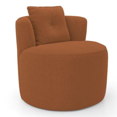 Imagem de Poltrona Orgânica Living Bob Com 01 Almofada Bouclê Terracota - Desk Design