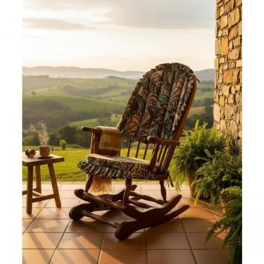Imagem de Cadeira De Balanço Maranta 1,18/40 X 64 X 50 - Madeira Maciça - Móveis De Gramado - Castanho