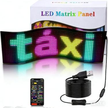 Imagem de Olho do Demônio Dinâmico para Carro, Luz de LED Piscante Animada 37x9 cm para Para-brisa, Sinal Programável com Controle por App para Carros, SUVs e Caminhões