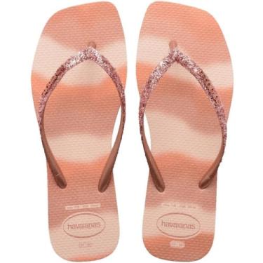 Imagem de Chinelo Havaianas Feminino Quadrado Com Glitter Square Party (Rosa Ballet, BR, Adulto, Faixa Numérico, M, 33, 34)