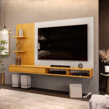Imagem de Painel Para Tv Até 60 Polegadas Com Nichos E Prateleiras Bento Cedro/bali - Dj Móveis