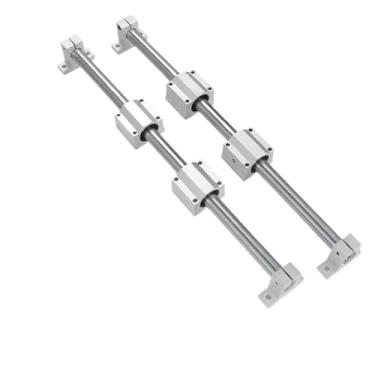 Imagem de 10 pçs/conjunto eixo óptico de trilho linear 8-12 mm + suporte de eixo SK8/10/12/16 + bloco de rolamento SCS8/10/12/16UU para peças CNC (16 mm, 750 mm)