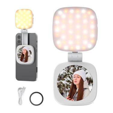 Imagem de Basics NL48B Luz Magnética LED para Selfie no Celular – Iluminação Portátil Recarregável USB-C com Brilho e Temperatura Ajustáveis para TikTok, Lives, Vlogs e Fotos