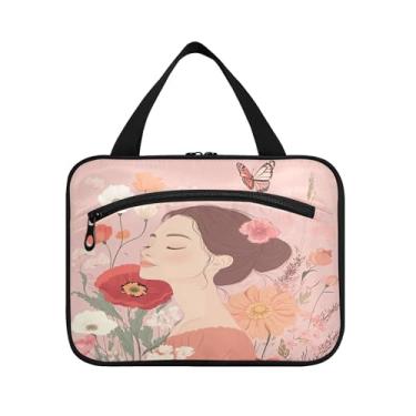 Imagem de Burbuja Linda bolsa feminina de higiene pessoal de viagem para mulheres, bolsa de higiene para pendurar à prova d'água, organizador de cosméticos para acessórios de higiene pessoal, M, Como na imagem