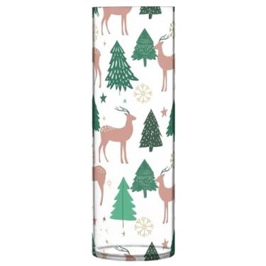 Imagem de Burbuja Vaso de flor de veado de árvore de inverno, não quebrável, alto, redondo, transparente, vaso cilíndrico para decoração de casa, escritório, buquê de casamento