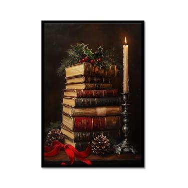 Imagem de Vintage Natal Papai Noel árvore de Natal boneco de neve impressões pintura em tela cenário de inverno imagens de arte de parede para sala de estar decoração de casa (SKU7, 20.3x30.5 cm = (20x30 cm