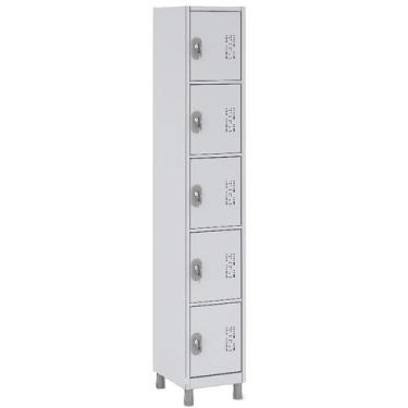 Imagem de Armário de Aço 5 Portas Pequenas para Escola COR:CINZA - W3, CINZA