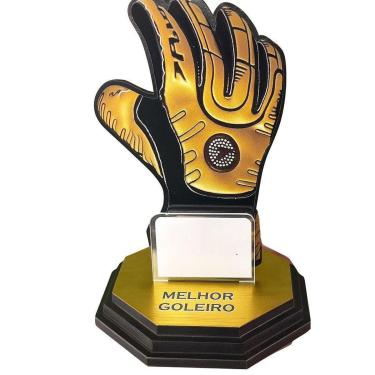 Imagem de Troféu Melhor Goleiro Mdf/acrílico Dourado c/Impressão Látex-Unissex