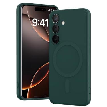 Imagem de MIDIIUGCT Capa magnética para Samsung Galaxy A15 5G, carregamento sem fio, capa fina de silicone TPU macio para Samsung Galaxy A15 5G, verde-escuro, MUS-MFCX-01-08