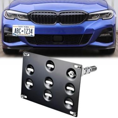 Imagem de Suporte de montagem de placa de carro com gancho de reboque frontal sem perfuração para BMW G20 3 Series 320i 330i M340i G29 Z4 2019+ Suporte de realocador de aço inoxidável Moldura de suporte de