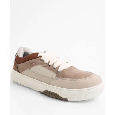 Imagem de Tênis Casual Masculino Recorte Bege-02037 - Stir, 38, Bege, Caramelo