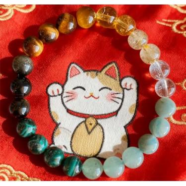 Imagem de Pulseiras elásticas femininas com contas multipedras preciosas para atração de prosperidade, joias de contas de cristal natural feitas à mão, One Size, Pedra, Sem Pedra Preciosa