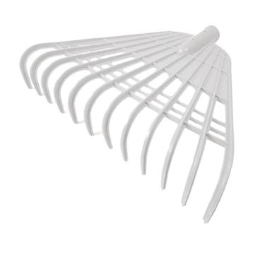 Imagem de Baoblaze Cabeça de ancinho para gramado, ancinho para paisagismo, removedor de folhas multiuso para jardim com 12 dentes para limpeza de detritos, arbustos e, Branco