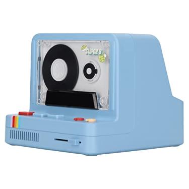Imagem de KIMISS Leitor de Cassetes Com Som Estéreo, Leitor de Cassetes Retro e Altifalante, Modos Multi-play Com, AUX, Cartão de Memória, Efeitos de Iluminação LED Duplos (Azul)