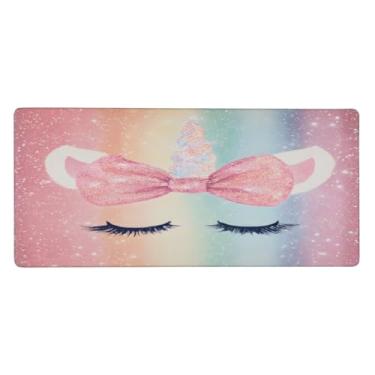 Imagem de Tapete de rato grande, bonito, colorido, unicórnio, impermeável, protetor de mesa estendido, tapete de borracha antiderrapante para escritório, computador, teclado, laptop e mesa de casa, tapete de