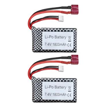Imagem de Fytoo 2 peças 7,4 V 1800 mAh T-Head bateria de lítio de alta taxa para WLTOYS A959-B A969-B A979-B K929-B 144001 RC bateria sobressalente de veículo off-road de alta velocidade