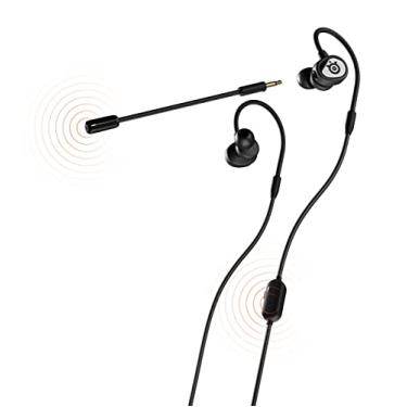 Imagem de SteelSeries Fones de ouvido para jogos Tusq com microfone removível com cancelamento de ruído para PC/PS/Switch/Smartphone, gancho de orelha, preto, 3 configurações para se ajustar ao tamanho do seu
