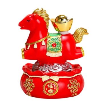 Imagem de Kuntesetty Miniatura de Cavalo em Resina, Estatueta de Cavalo para Mesa, Decoração de Festas, Ouro Vermelho