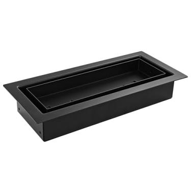 Imagem de Registro de piso de 10 x 25 cm com bandeja - capa de ventilação embutida de aço resistente para piso/parede, grade de ar moderna de baixo perfil para ventilação e ventilação térmica, fácil instalação