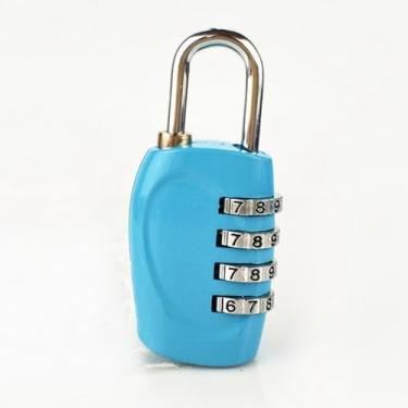 Imagem de Dioche Cadeado de Segurança Ao Ar Livre Com Combinação de 4 Dígitos, Cadeado de Liga de Zinco para Bagagem, Mochilas, Malas, Gavetas, Armários, Bolsas de Viagem (céu azul)
