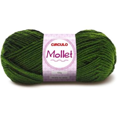 Imagem de Fio Mollet Círculo 100g 200m Lã Acrílica Tricô Crochê Artesanato Touca Cachecol Inverno Novelo (447 - MILITAR)