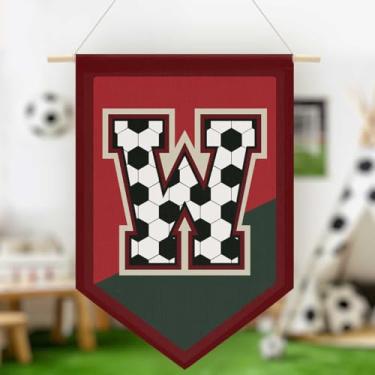 Imagem de Faixa de lona de parede suspensa de futebol, faixa de lona pendurada com alfabeto, decoração de arte de parede para sala de estar, quarto, Copa do Mundo FIFA Jersey futebol futebol entusiastas