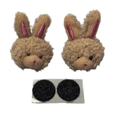 Imagem de Dynwave 2 peças de enfeites universais para capacete, com desenhos animados, para mulheres e meninas. Acessórios decorativos para snowboard e motociclismo, Marrom