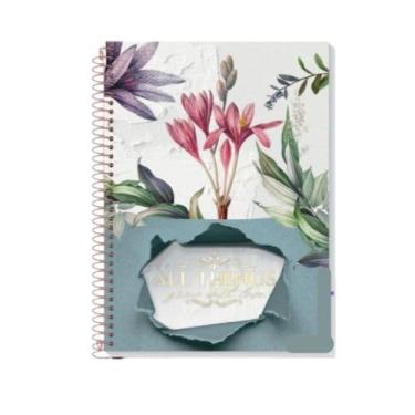 Imagem de Caderno Colegial Botanical - 10 Matérias, 160 Folhas - 17,7 cm x 24 cm Botanica Natureza Flores Caderno Capa Dura (All Things)