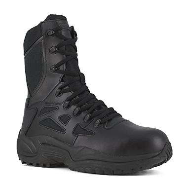 Imagem de Reebok Bota masculina Work Rapid Response RB Safety Toe de 20 cm com zíper lateral militar e tática, Preto, 4