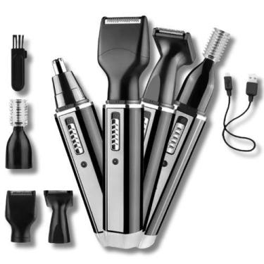 Imagem de Aparador de pelos 4 em 1 Recarregável Aparador Elétrico Masculino para