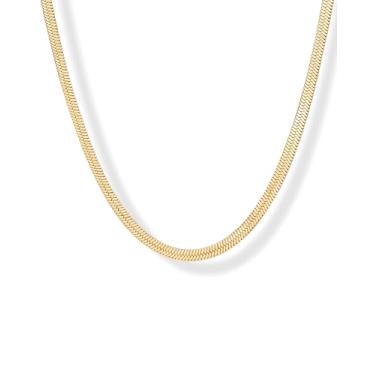 Imagem de PAVOI Corrente grande de espinha de peixe banhada a ouro 14K à prova d'água, 16+2", Ouro amarelo, Sem Pedra Preciosa