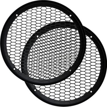 Imagem de Bass Rockers Capa de grade protetora de malha de colmeia resistente de 16,5 cm, ajuste universal para alto-falantes de porta de áudio de carro de 16,5 cm e caixas personalizadas, preto fosco, suporte
