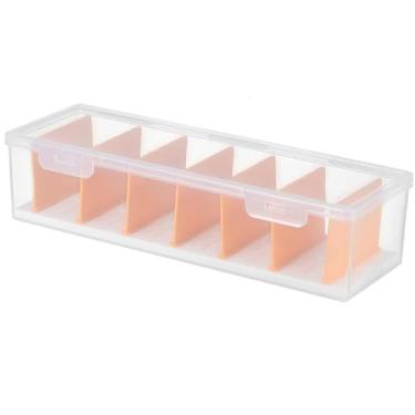 Imagem de Caixa de armazenamento de cabo, caixa arrumada de cabo com tampas abertas, caixas de gerenciamento de fio de plástico com 7 compartimentos ajustáveis, (1-pack)