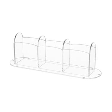 Imagem de menolana Caixa organizadora de cartas de histórias infantis, porta-cartões de jogos, recipiente colecionável, caixa de acrílico transparente premium para mesa, Três Compartimentos